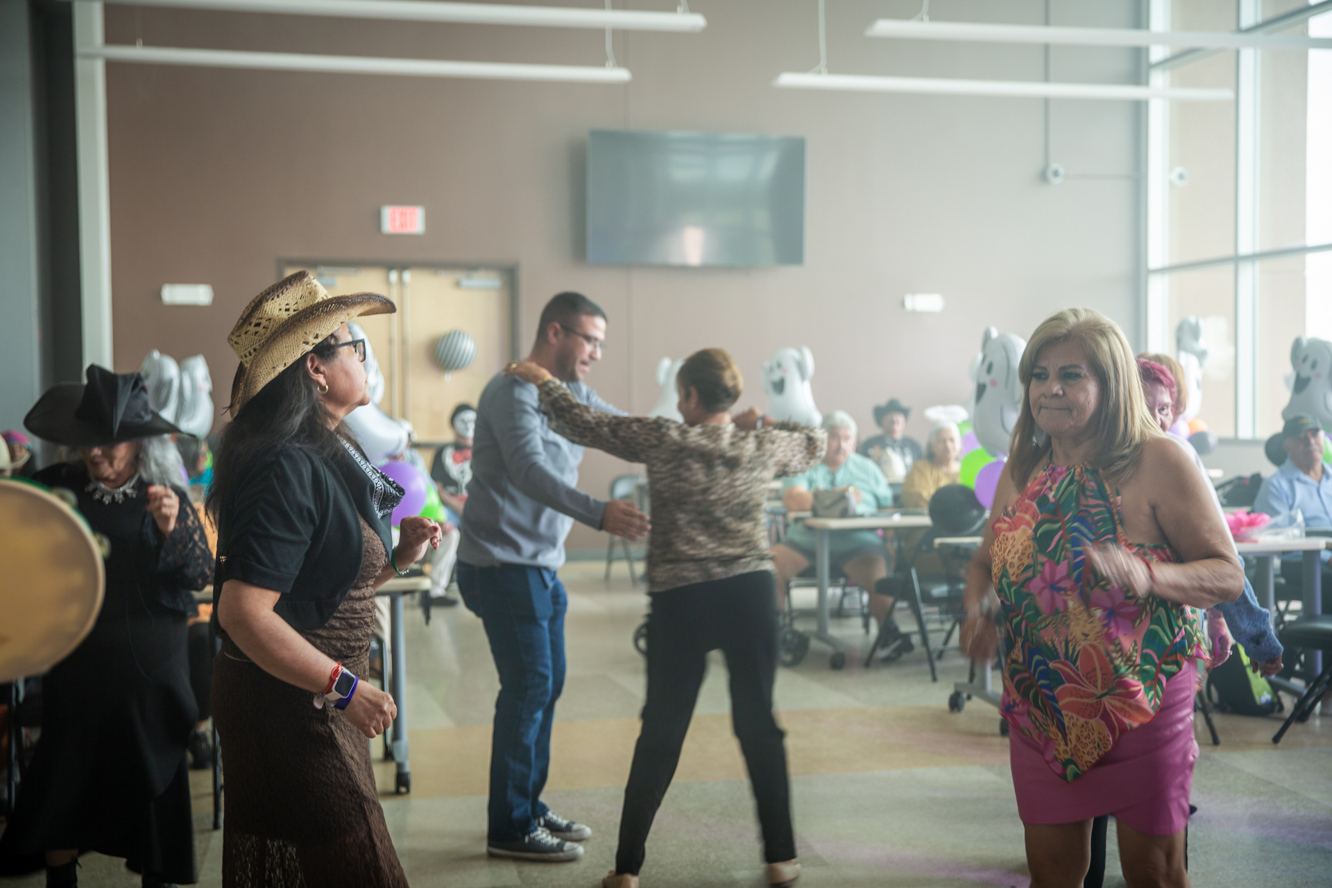 Seniors dancing together