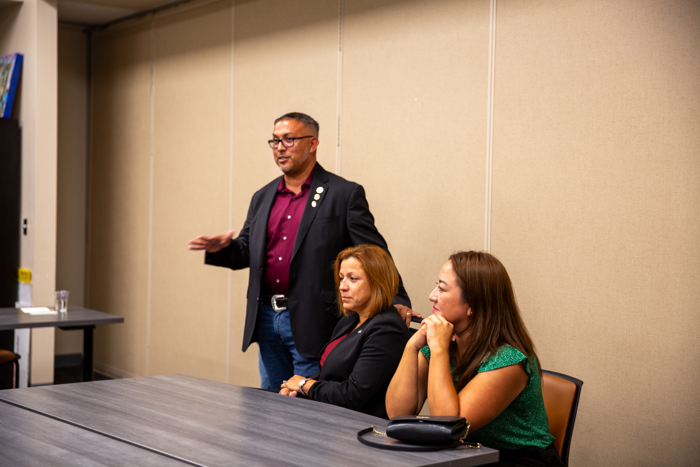 Mayor Pro Tem Raul Telles joins the conversation during the workshop.