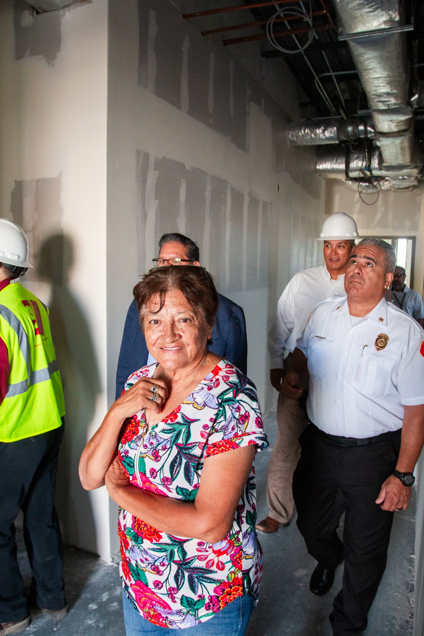 Group tour of the facility grounds