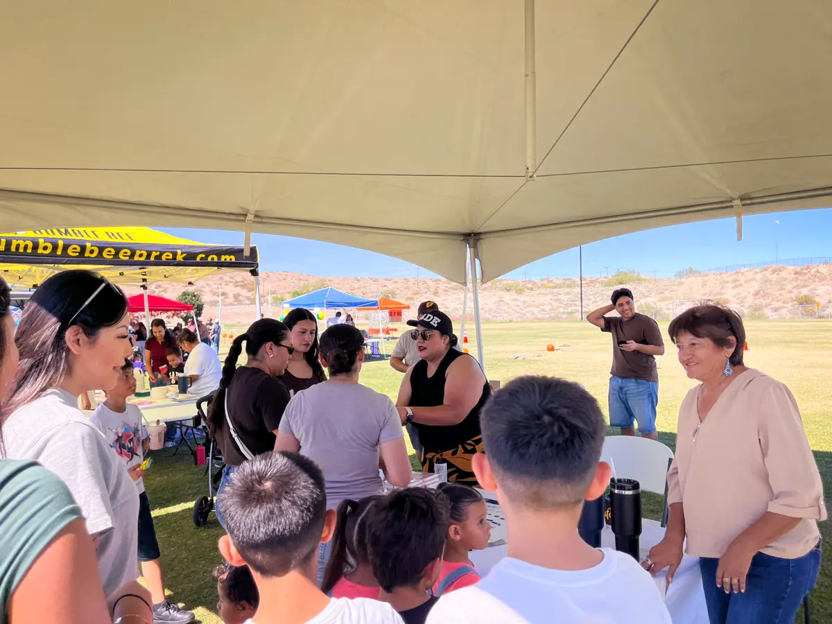 Community members at the Harvest of Happiness festival